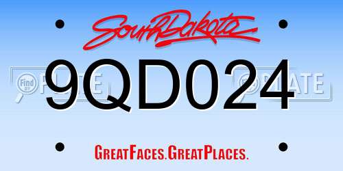9QD024 South Dakota License Plate