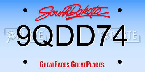 9QDD74 South Dakota License Plate