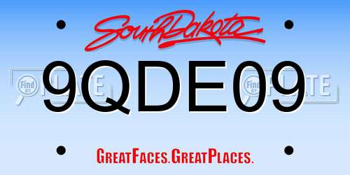 9QDE09 South Dakota License Plate