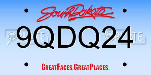 9QDQ24 South Dakota License Plate