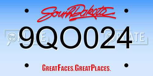 9QO024 South Dakota License Plate
