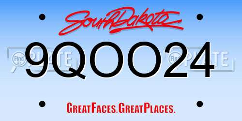 9QOO24 South Dakota License Plate