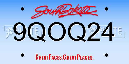 9QOQ24 South Dakota License Plate