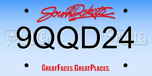 9QQD24 South Dakota License Plate