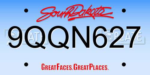 9QQN627 South Dakota License Plate