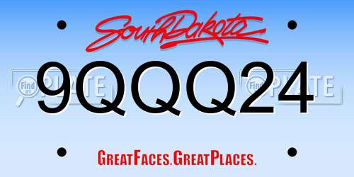 9QQQ24 South Dakota License Plate