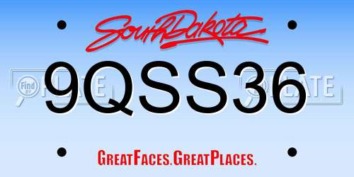 9QSS36 South Dakota License Plate