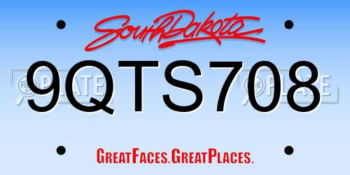 9QTS708 South Dakota License Plate