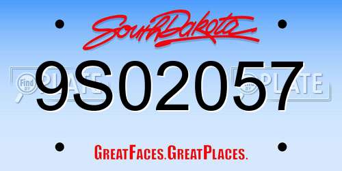 9S02057 South Dakota License Plate