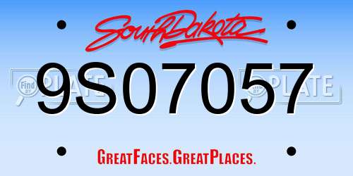 9S07057 South Dakota License Plate