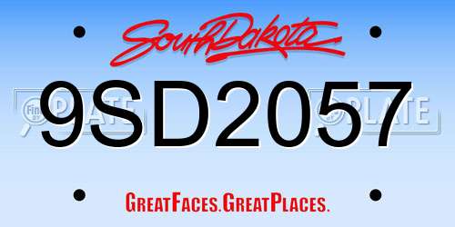9SD2057 South Dakota License Plate