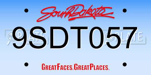9SDT057 South Dakota License Plate