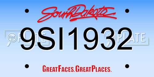 9SI1932 South Dakota License Plate