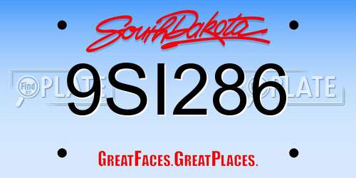 9SI286 South Dakota License Plate