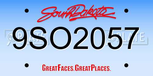 9SO2057 South Dakota License Plate