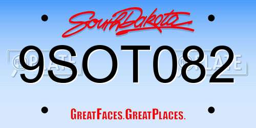 9SOT082 South Dakota License Plate