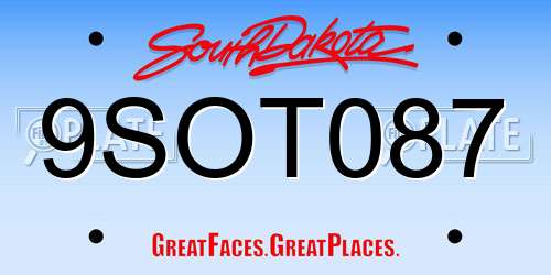 9SOT087 South Dakota License Plate