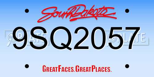 9SQ2057 South Dakota License Plate