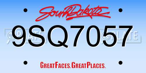 9SQ7057 South Dakota License Plate