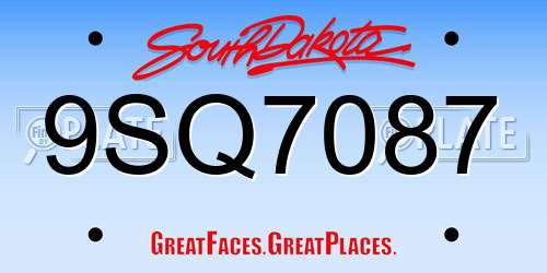 9SQ7087 South Dakota License Plate