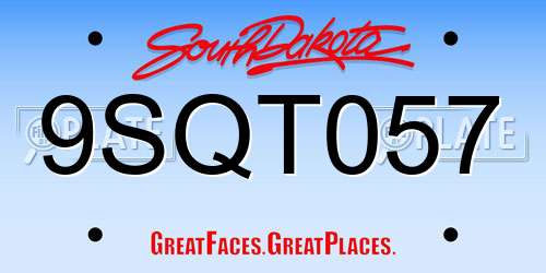 9SQT057 South Dakota License Plate