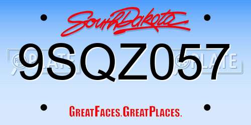 9SQZ057 South Dakota License Plate
