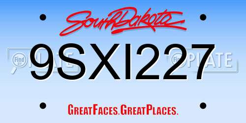 9SXI227 South Dakota License Plate