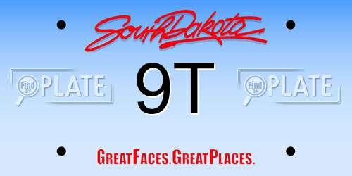 9T South Dakota License Plate