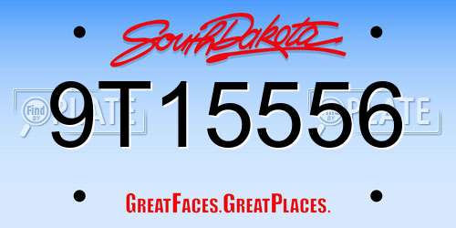 9T15556 South Dakota License Plate