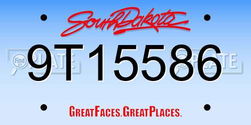 9T15586 South Dakota License Plate