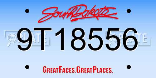 9T18556 South Dakota License Plate