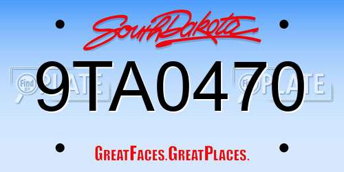 9TA0470 South Dakota License Plate