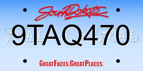 9TAQ470 South Dakota License Plate