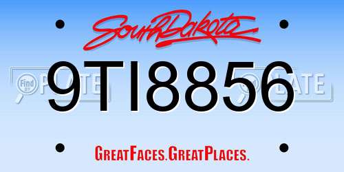 9TI8856 South Dakota License Plate