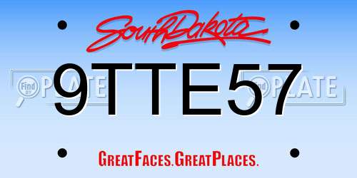 9TTE57 South Dakota License Plate