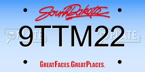 9TTM22 South Dakota License Plate