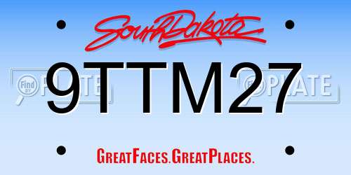 9TTM27 South Dakota License Plate