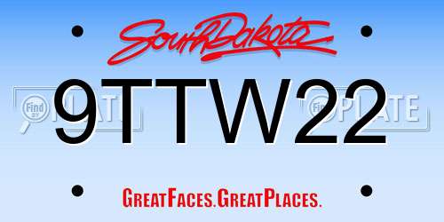 9TTW22 South Dakota License Plate