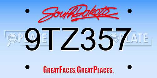 9TZ357 South Dakota License Plate