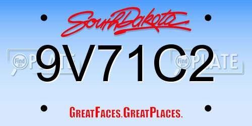 9V71C2 South Dakota License Plate
