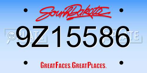 9Z15586 South Dakota License Plate