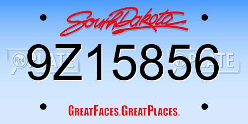 9Z15856 South Dakota License Plate