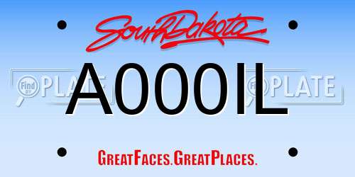 A000IL South Dakota License Plate