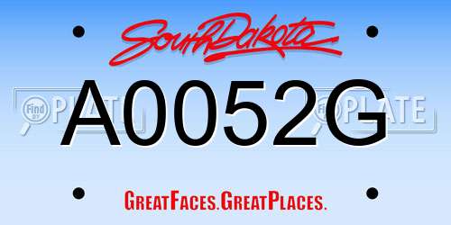 A0052G South Dakota License Plate