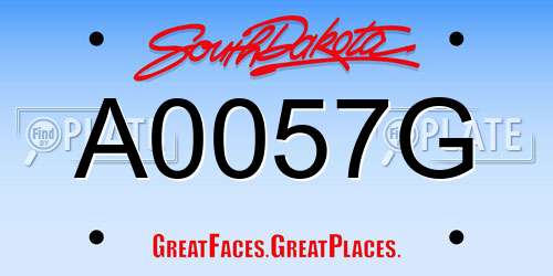 A0057G South Dakota License Plate