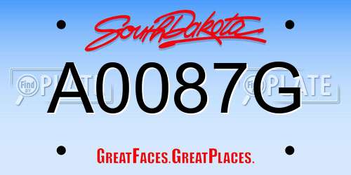 A0087G South Dakota License Plate
