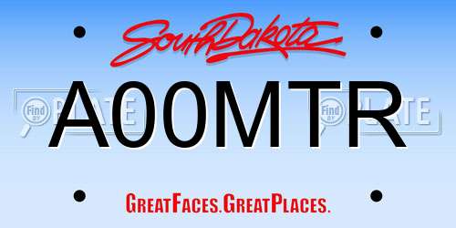 A00MTR South Dakota License Plate