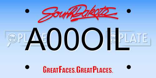A00OIL South Dakota License Plate