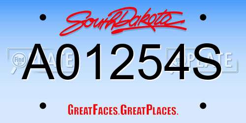 A01254S South Dakota License Plate
