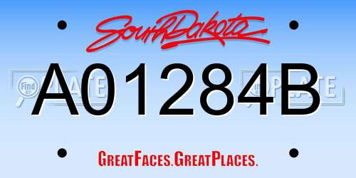 A01284B South Dakota License Plate
